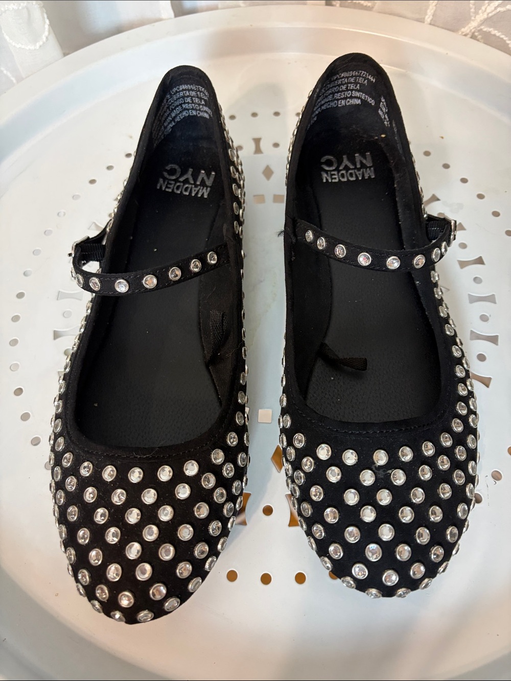 Madden NYC  NWOT Studded Black Mary Jane Flats